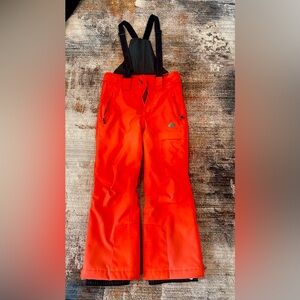 Unisex Descente Orange Ski Pants with detachable bib/suspenders